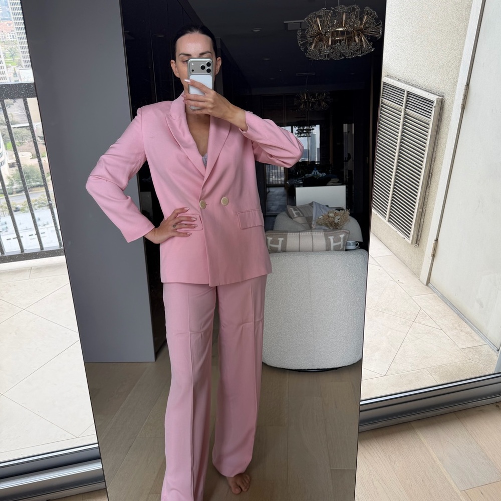 Zara Light Pink Blazer Set Sz S